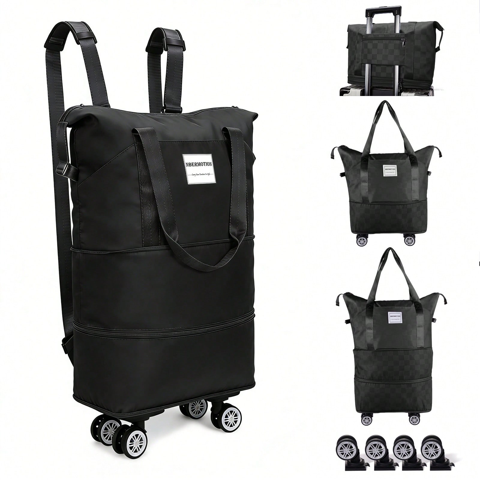 Expandable Rolling Duffle Bag  - Foldable Rolling Luggage Bag ulasan dan harga