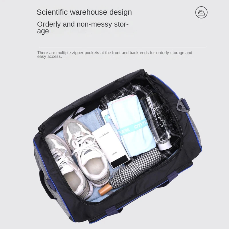 Large capacity Trolley Bag Tra - Foldable Rolling Luggage Bag ulasan dan harga