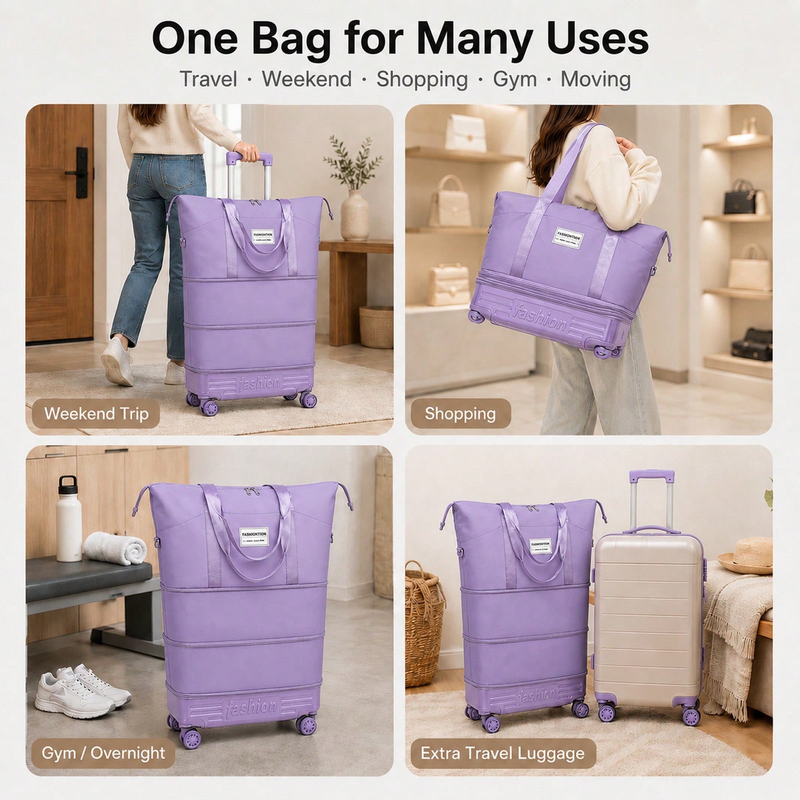 Expandable Rolling Travel Duff - Foldable Rolling Luggage Bag ulasan dan harga