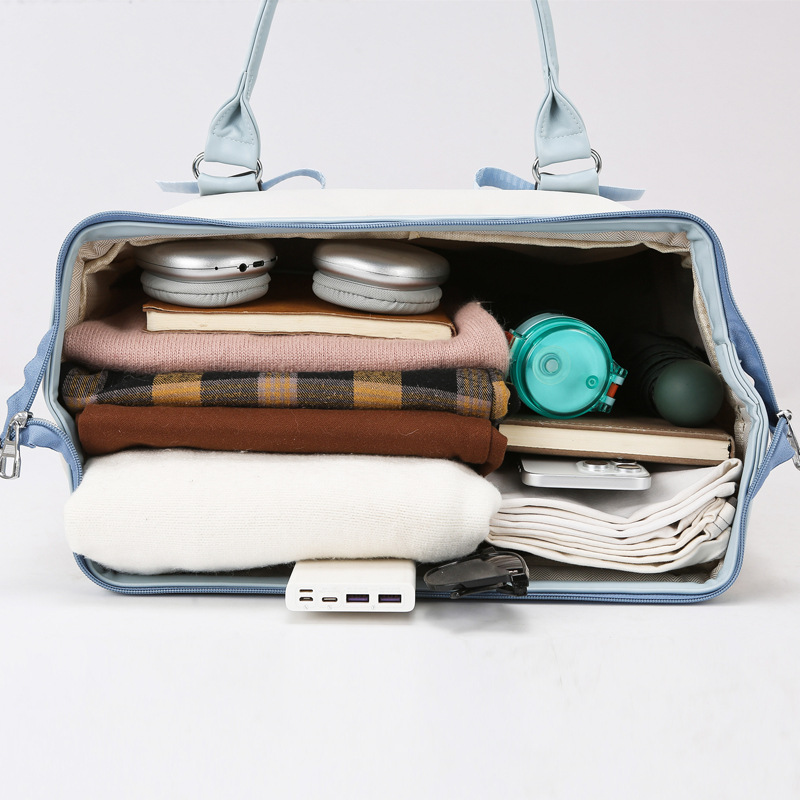 Wheeled Duffel Bag with Telesc - Foldable Rolling Luggage Bag ulasan dan harga