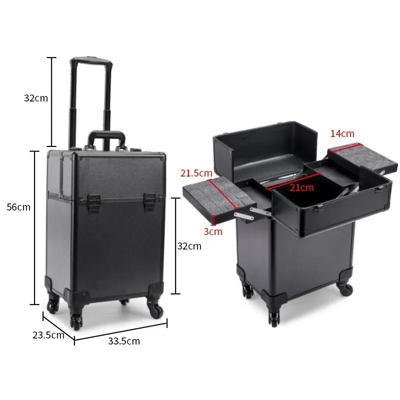 Rolling Cosmetic Luggage Organ - Luggage ulasan dan harga