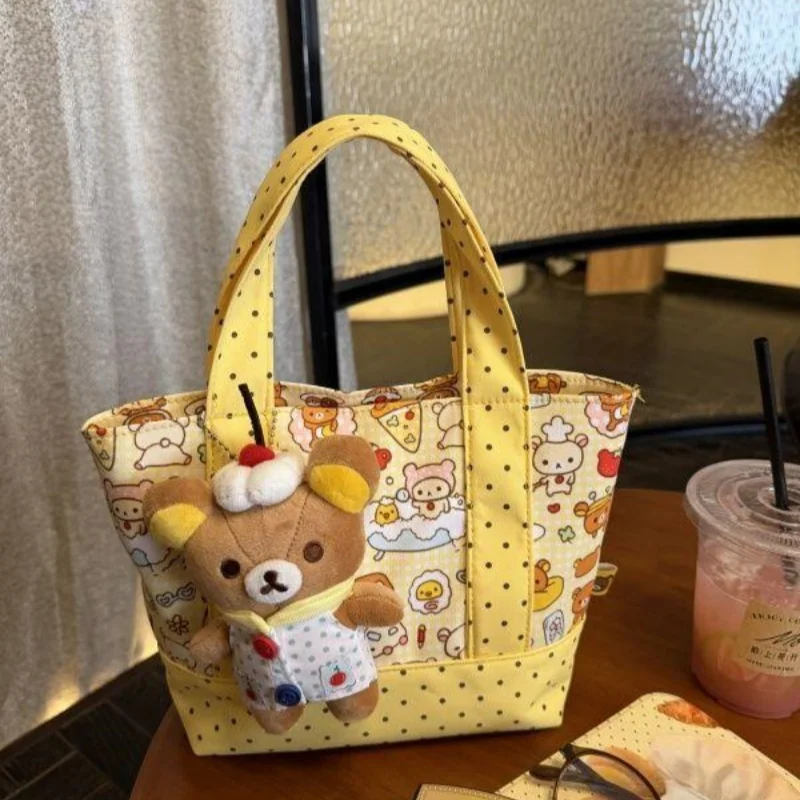 Yellow Rilakkuma Polka Dot Zip - Cosmetic Bags ulasan dan harga