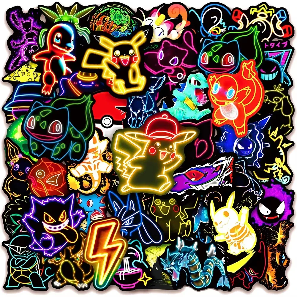 100pcs Neon  Pokémon  Stickers - Luggage ulasan dan harga